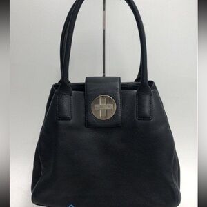 Vintage Y2K Kate Spade Black Pebbled Leather Shoulder Tote Bag Silver
Hardware